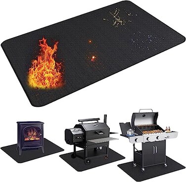 UBeesize Large 65 x 48 inches Under Grill Mat for Outdoor GrillDoubleSided Fireproof Grill Pad for Fire PitIndoor Fireplace Mat Fire Pit MatOilProof Waterproof BBQ Protector for Decks and Patios