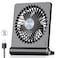 Koonie USB Fan Strong Wind Ultra Quiet Small Desk Fan 220 Tilt Folding 3 Speeds Adjustable USBC Powered Personal Fan for Home Office Desktop Black