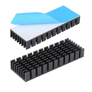 Awxlumv 2PCS 70mm Heatsink 70x25x10mm  28 x 1 x 04inch Alumnum Heat Sink Radiator Coolerwith Thermal Conductive Adhesive Tape Cooling Fins for Cooler Chip VGA RAM Electronics CPU Gpu Led