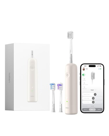 Laifen Wave Electric Toothbrush Oscillation  Vibration Sonic Electric Toothbrush for Adults with 3 Brush Heads IPX7 Waterproof Magnetic Rechargeable Travel Powered Toothbrush Cream ABS