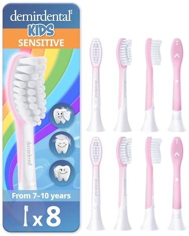 demirdental Kids Toothbrush Heads Compatible with Philips Sonicare Kids Toothbrush Heads  Replacement Heads Extra Soft  Brush Heads from Ages 7 and up  Pink  HX60488 Pack