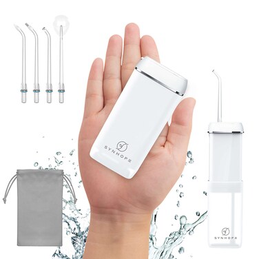 SYNHOPE Water Flosser Mini Cordless Portable Oral Irrigator Water Teeth Cleaner Pick Telescopic Water Tank 3 Modes  IPX7 Waterproof Home  Travel Water Flossers for Teeth Braces Bridges Care