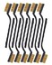 SUJAYU 12 Pcs Brass Wire Brushes Scratch Brushes Curved Handle Wire Bristle Scratch Brushes Mini Brushes for Cleaning Welding Slag Rust