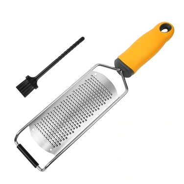 NSpring Lemon Zester Cheese Grater Parmesan Cheese Ginger Garlic Chocolate With RazorSharp Stainless Steel Blade Protective Cover and Cleaning brush Dishwasher Safe widezester Orange