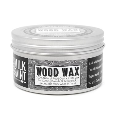 Real Milk Paint Wood Wax for Wood Finishing Unfinished Wood Furniture Cutting Boards Butcher Blocks Food Grade Vegan 16 oz