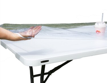 Rally Home Goods Indoor Outdoor Heavy Duty Premium Crystal Clear Vinyl Rectangular Tablecloth Waterproof Wipeable Plastic Protector Cover for Tables 60 x 86 Inch Seats 68