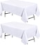 Utopia Kitchen Rectangle Table Cloth 2 Pack 60x84 Inches White Tablecloth Machine Washable Fabric Polyester Table Cover for Dining Buffet Parties Picnic Events Weddings and Restaurants