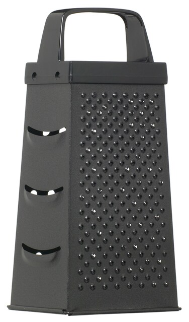 KitchenCraft Black NonStick Four Sided Box Grater 23cm Sleeved