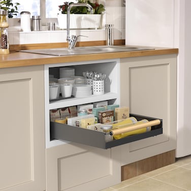 Pull Out Cabinet Organizer 153 Deep Expandable Slide Out Cabinet Organizer with Fixed with Adhesive Nano Film Slide Out Drawers Pull Out Drawers for Cabinet in Kitchen Pantry Bathroom Black