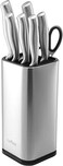 Laxinis World Universal Knife Block Stainless Steel Knife Holder Knife Organizer Modern Rectangular Design Scratch resistant drop resistant silver