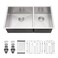 33 Inch Double Bowl Kitchen Sink  Kichae 33x19 18 Gaugle Stainless Steel Double Bowl 6040 Undermount Kitchen Sink