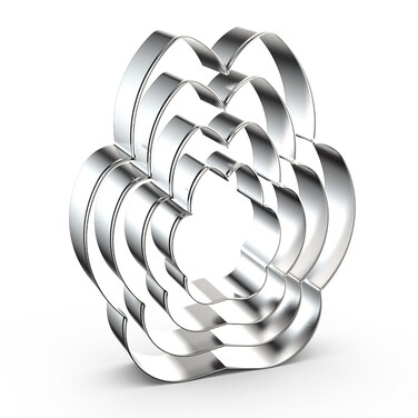 QAAQS Cute Dog Paw Cookie Cutter Set for Treats  5 4 3 2  4 Piece  Stainless Steel