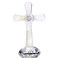 QFkris Crystal Cross Traditional Standing Cross On Base 7 Tall Clear Glass Tabletop Cross Figurine Christian Decor
