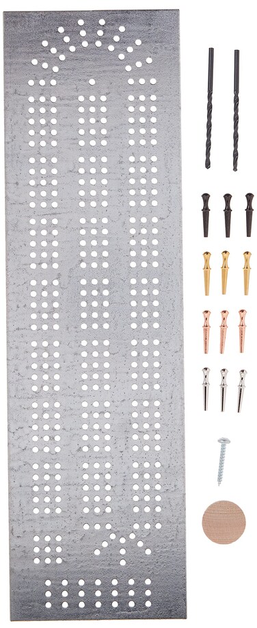 ChefwareKits 484 Cribbage Board Template 3 Lane Starter Kit with Pegs and Drill Bits