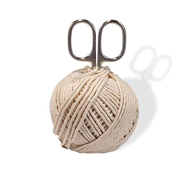SpitJack Butchers Cooking and Kitchen Twine All Cotton White String for Meat Trussing Garden and Crafts16 Strand String for Butcher Baker and Cheese Making 185 Feet SS Kitchen Scissors