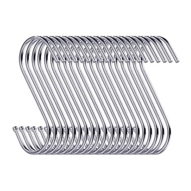 Dbuy Heavy Duty S Hooks Stainless Steel S Shaped Hanging Hooks 35 Hangers for Kitchen Bathroom Bedroom and Office 40 PackSilver35