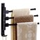 Long Leaf Towel Racks for BathroomSwing Out Towel Racks for Bathroom Holder Wall Mounted Towel Bars with Hooks3Arm Black