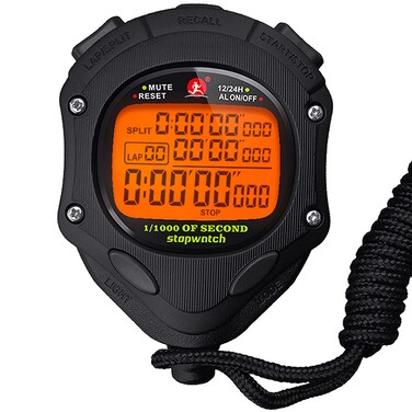 Naxtop Digital Stopwatch Timer with Back Light Stop Watch 0001second Timing100 Lap MemoryLarge dispaly Alarm Clock for Coach Sports Swimming Running Marathon Competition100LAPBack Light