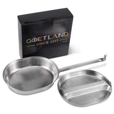 Goetland 304 Stainless Steel US Military Mess Kit Plate Set GI Type Outdoor Camping Hiking Picnic BBQ Beach