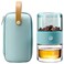 ZENS Travel Tea SetTritan Portable Teapot Infuser Set for One with 200ml Double Walled Teacup for Loose TeaTo Go Light Green Travel Case for Office or Homeworking Daily Tea