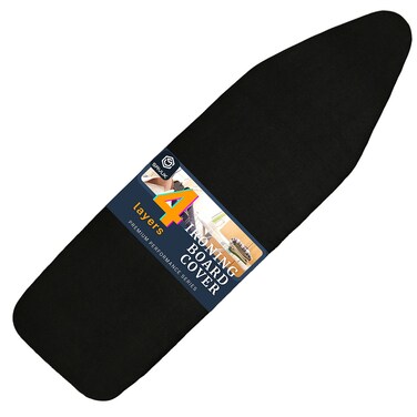 SAVUK Ironing Board Cover and Pad with Standart Size 15 X 54 Adjustable Elastic Edge Fit Extra Thick Padding Heat Reflective Non Stick Scorch and Stain Resistant Black 15 X 54