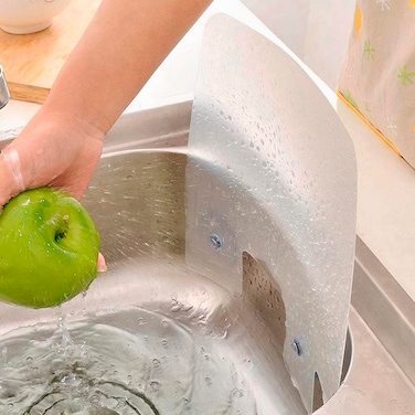 VIKROM Kitchen Sink Splash Guard 3pcs Dish Washing Baffle Board Sink Board Protector with Attached SuckerSink AntiSplash Proof Retaining Plate