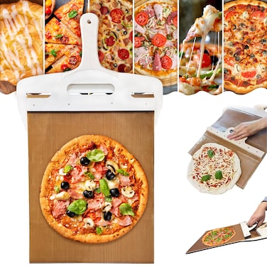Vixpyzz Sliding Pizza Peel for Super Easy Transfer Pizza DoughNo Stick Pizza Shovel With HandleMagic Pizza Spatula PaddleElite Peel Sliding Pizza PeelSturdy Pizza Peel Slider 12 inch L 21x122