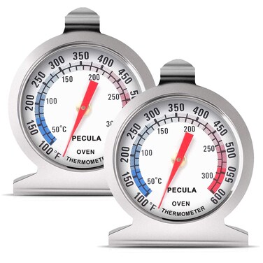 PECULA Oven Thermometer 2 Pack 50300C100600F Oven Grill Fry Chef Smoker Thermometer Instant Read Stainless Steel Thermometer Kitchen Cooking Thermometer