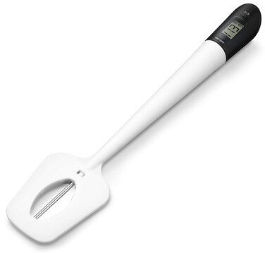 Lightbeam White  Digital Candy Thermometer Instant Read Kitchen Cooking  Spatula Thermometer Temperature Reader  Stirrer in One BPA Free Food Grade Material White LBSTW