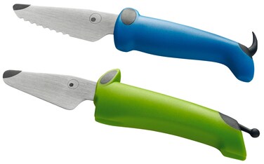 Kuhn Rikon KinderKitchen Childrens Knives Set of 2 Green and Blue