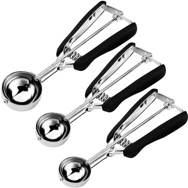 HOMURE H Cookie Scoop Set  Include 1 Tbsp 2 Tbsp 3Tbsp  3 PCS Cookie Scoops for Baking  Cookie Dough Scoop  Made of 188 Stainless Steel