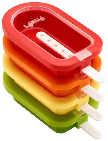 Lku Popsicle Mould Stackable MultiColour 105 x 65 x 26 cm 4 Pieces
