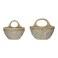 Creative CoOp Stoneware Colanders with Handles Set of 2 8 L x 7 W x 5 H Beige