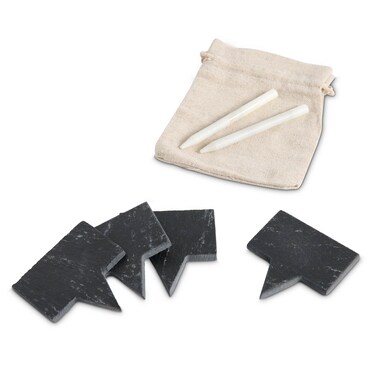 HIC Kitchen Maison du Fromage Slate Cheese Marker Set Natural Slate 7Piece Set