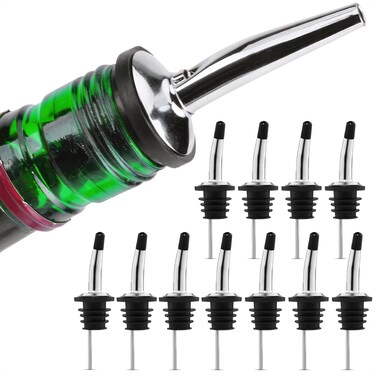 DIMROM Liquor Pour Stainless Steel Classic Bottle Speed Pourers with Tapered Spout 12 pack