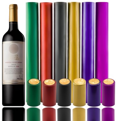MotBach 240 Pcs Heat Shrink Caps Wine Shrink Wrap Wine Bottle Shrink Caps Wine Bottle Tops for Wine Cellars And Home Use