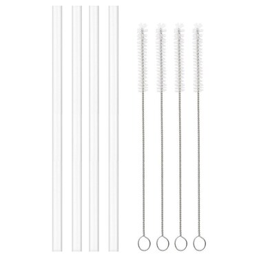 4Pack Replacement Straws for Hydro Flask Wide Mouth Bottle Hydroflask Straw Lid 4 BPAFREE Straws and 4 Straw Cleaning Brushes