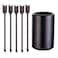 Walbest 5 5Pcs Stainless Steel Coffee Stir Sticks with Stirrers Holder Metal Coffee Stirrer Reusable Beverage Drink Cocktail Stirrer Swizzle Stirring Sticks Black