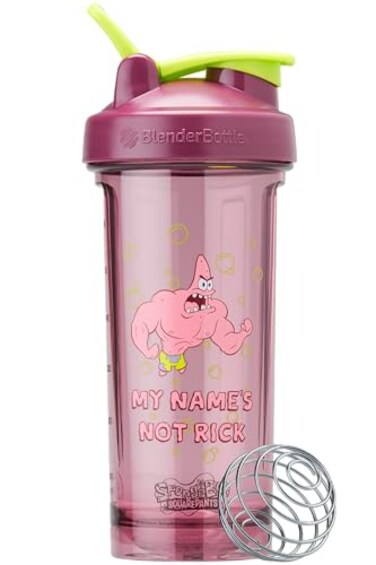 Blender Bottle Spongebob Shaker Pro Series Perfect for Protein Shakes and Pre Workout 28Ounce Red Patrick Star My Names Not Rick