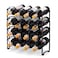 Simple Trending 4Tier Stackable Wine Rack Standing Bottles Holder Organiser Wine Storage Shelf Towel Rack for Kitchen Pantry Cabinet Hold 16 Bottles Bronze