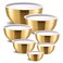 Moxinox Gold Mixing Bowls with Airtight Lids Stainless Steel Nesting Mixing Bowls Set of 7 Ideal for Baking Prepping and Serving Food Size 7 36 27 21 15 1108 QT Stackable Design