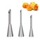 Suuker CreamPiping Tips Stainless Steel Long Cream Puff Nozzle Decor Small Pastry Icing Piping Decorating Tools 3 Pieces