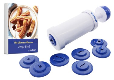 StarBlue Churrera Churro Maker with FREE Recipe eBook  Easy Piping Nozzle Tool for Deep Fry Churro in 8 Difference Shapes