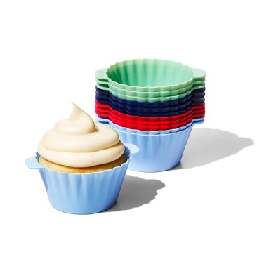 OXO Good Grips Silicone Baking Cups Reusable BPA Free Dishwasher Safe Non Stick Food Grade Cupcake Cups Muffin Cups Cupcake Liners Muffin Liners Multicolor 3 oz each