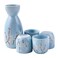 BOSILI Japanese Sake set 1 Sake Bottle and 4 Sake Cups for Wine Sake Blue