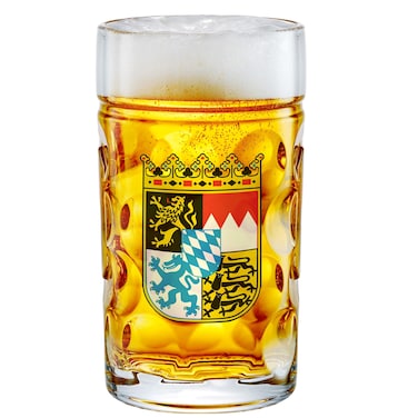 Burns Glass Heavy Duty Oktoberfest Style Dimpled Glass Beer Stein Great for Restaurants Beer Gardens and Parties Ideal Fathers Day Gift Mass Krug Size 13 Liter Capacity Single Stein