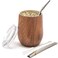 BALIBETOV Modern Mate Cup And Bombilla Set Yerba Mate Cup  Yerba Mate Set includes Double Walled 188 Stainless Steel Mate Tea Cup Two Bombilla Mate Straw Stainless Steel Wood 12oz