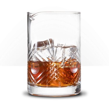 Pia Barware Seamless Hand Cut Mixing Glass  Professional Bartending Commercial Glassware 550mL  18 oz transparent