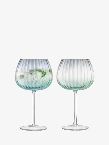 LSA International Dusk Balloon Goblet 650 ml GreenGrey  Set of 2  Mouthblown and Handmade Glass  DU03