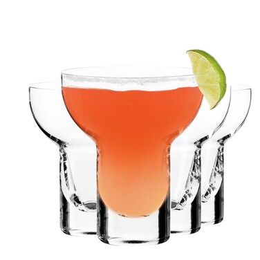 KROSNO Cocktail Drinking Glasses  Set of 3  190 150 200 ml  Shake Collection  Margarita and Martini  Crystal Glass  Perfect for Restaurants and Parties at Home  Dishwasher Safe